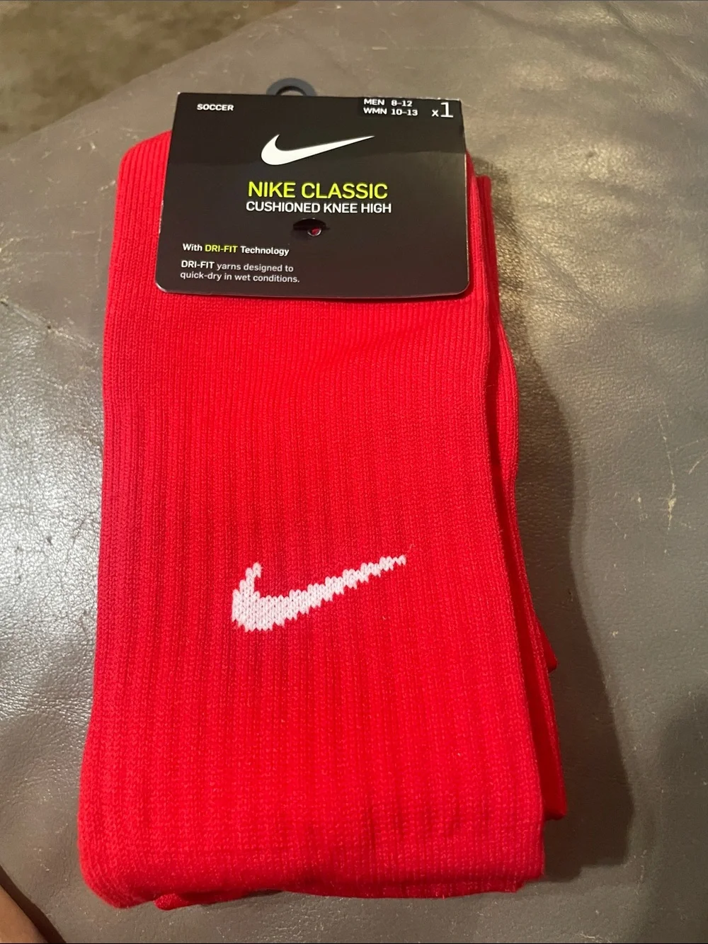 Nike Red Cushioned Knee High Athletic Socks with White Swoosh